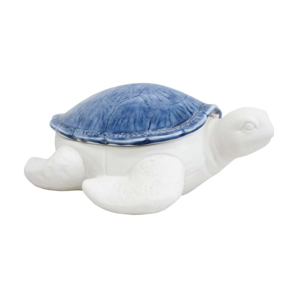 LVD 21.5x16x8.5cm Coastal Turtle Jewellery/Accessory Trinket Box Blue Glaze