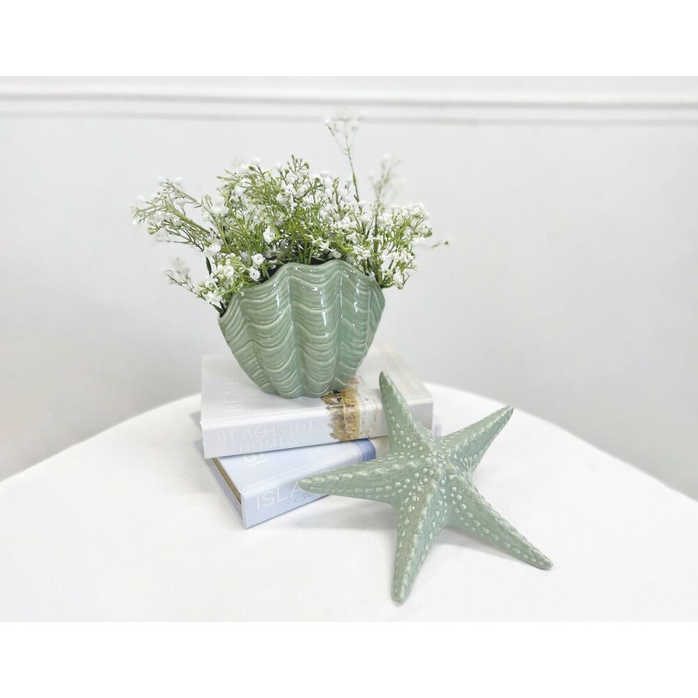 LVD 19x15.5x12.5cm Shell Nautical Decorative Ceramic Vase/Planter Home Decor — image 2