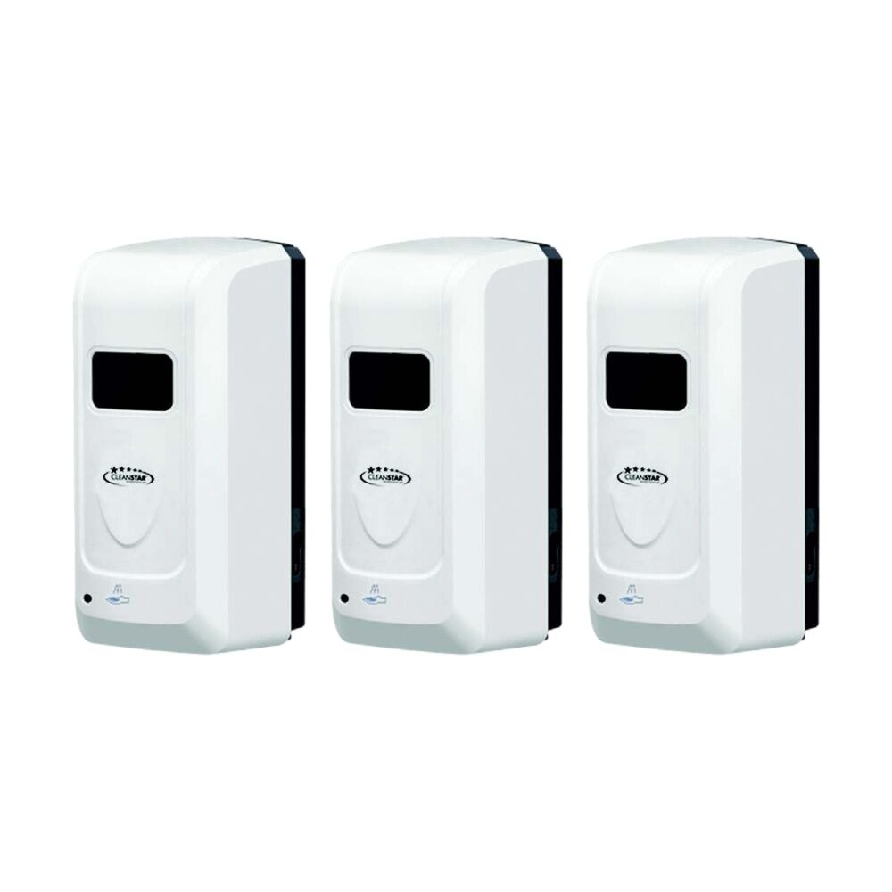 Cleanstar Wall Mounted Touchless Hand Sanitiser And Soap Dispenser 1L (3 Pack)
