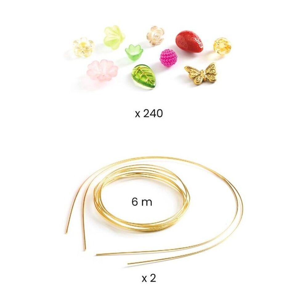Djeco Duo Of Tiaras Bead Kit With 240 Acrylic Beads & Gold Headb&s Pink Djeco — image 3
