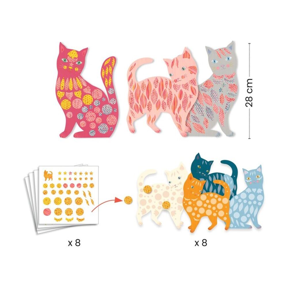 Djeco Elodie's Cute Cats Create With Paper Craft Sticker Activity For Kids Djeco — image 4