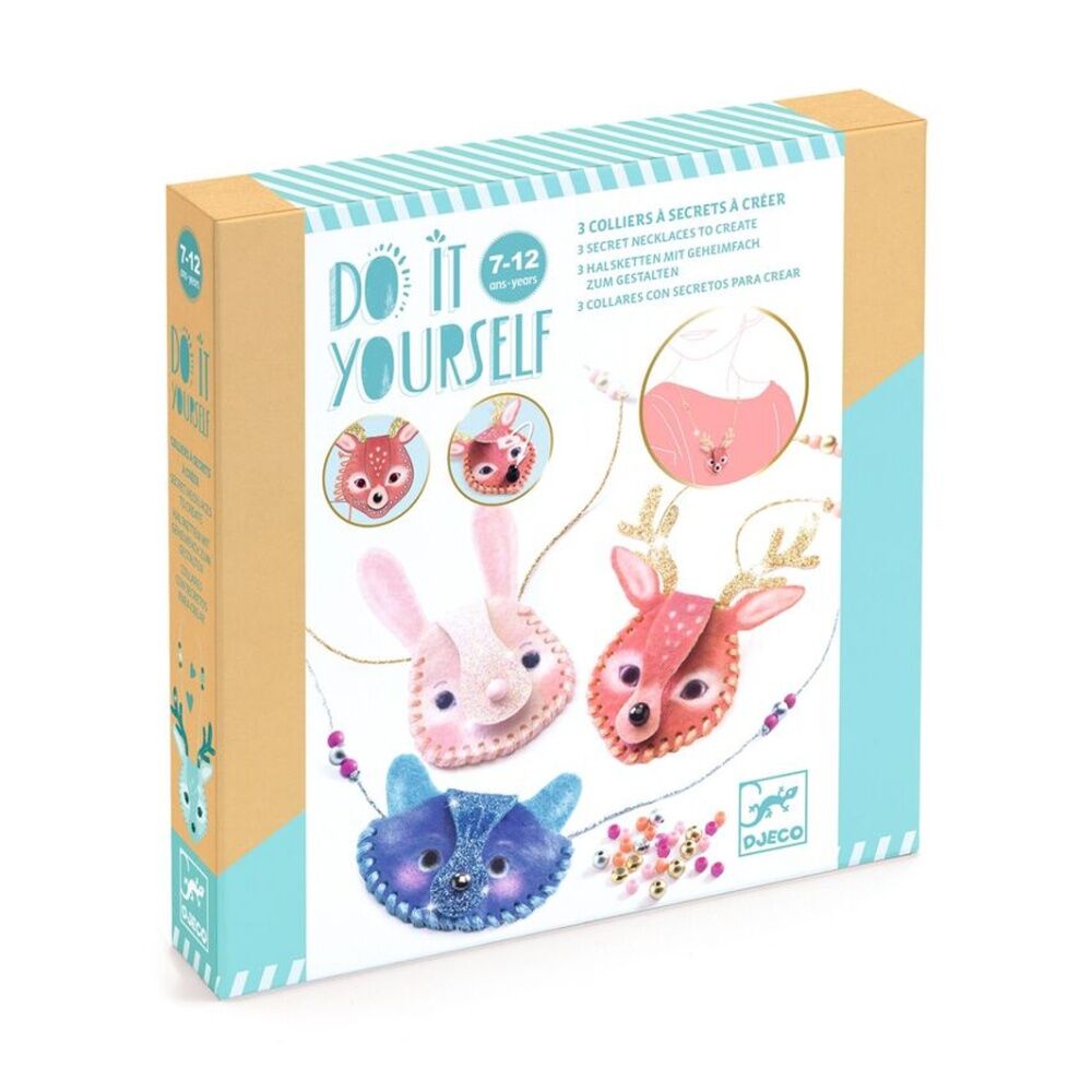 Djeco Do It Yourself Dazzlers Secret Necklaces Kit 3 To Create 7+ Years Djeco