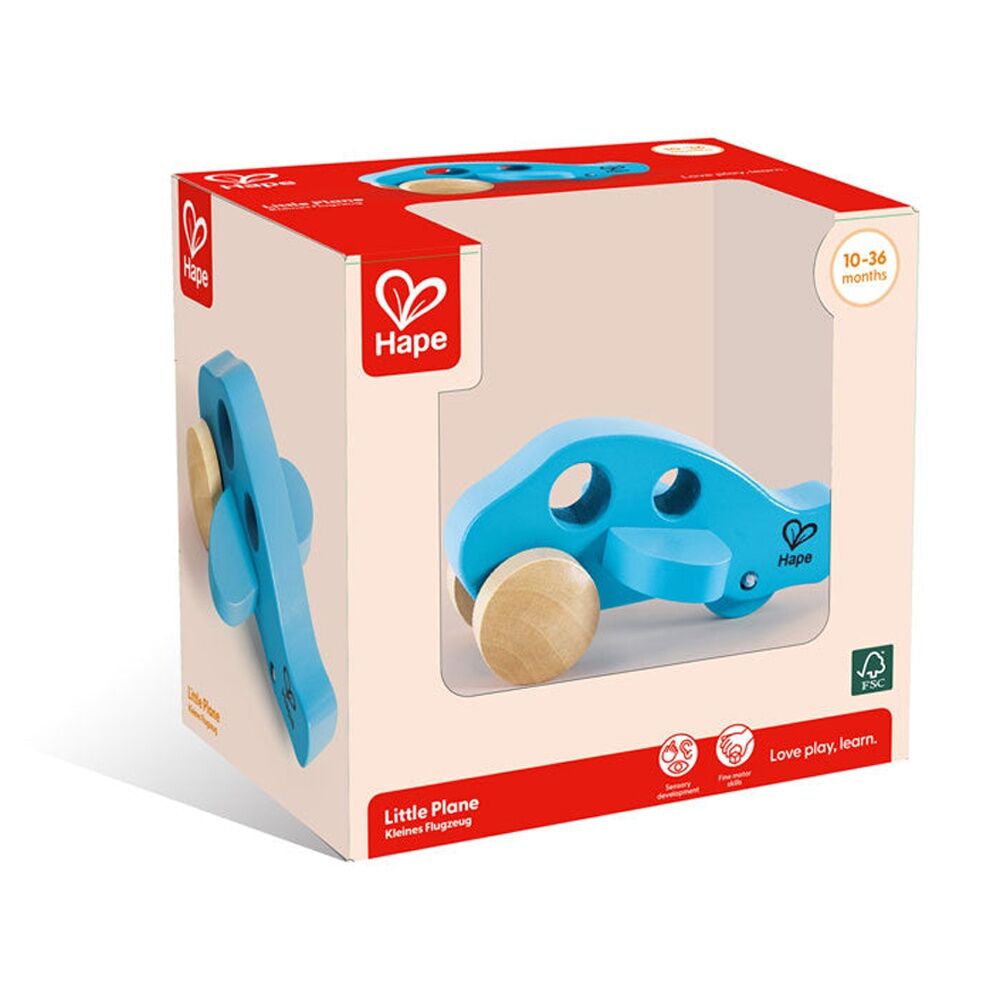 Hape Blue Little Plane Wooden Toy Play Aircraft For Toddlers 10M — image 2