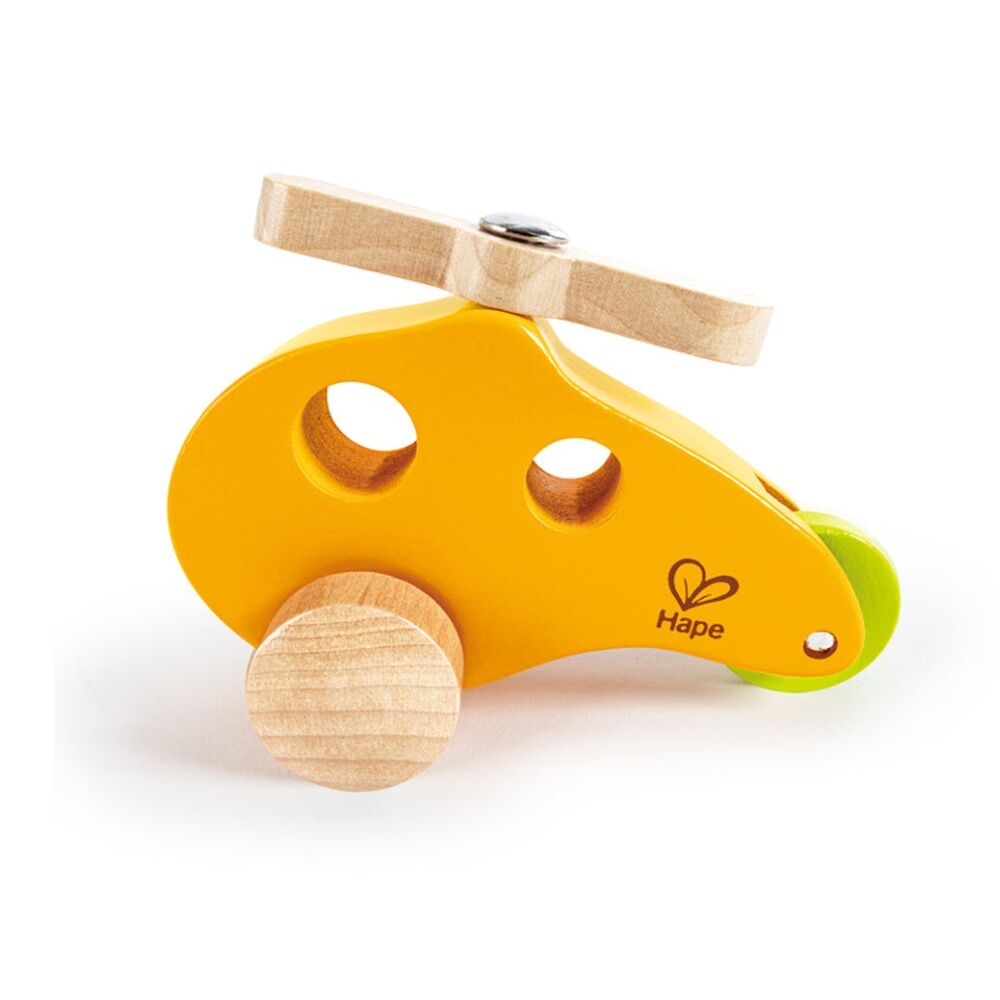 Hape Orange Little Copter Wooden Toy Play Helicopter For Toddlers 10M