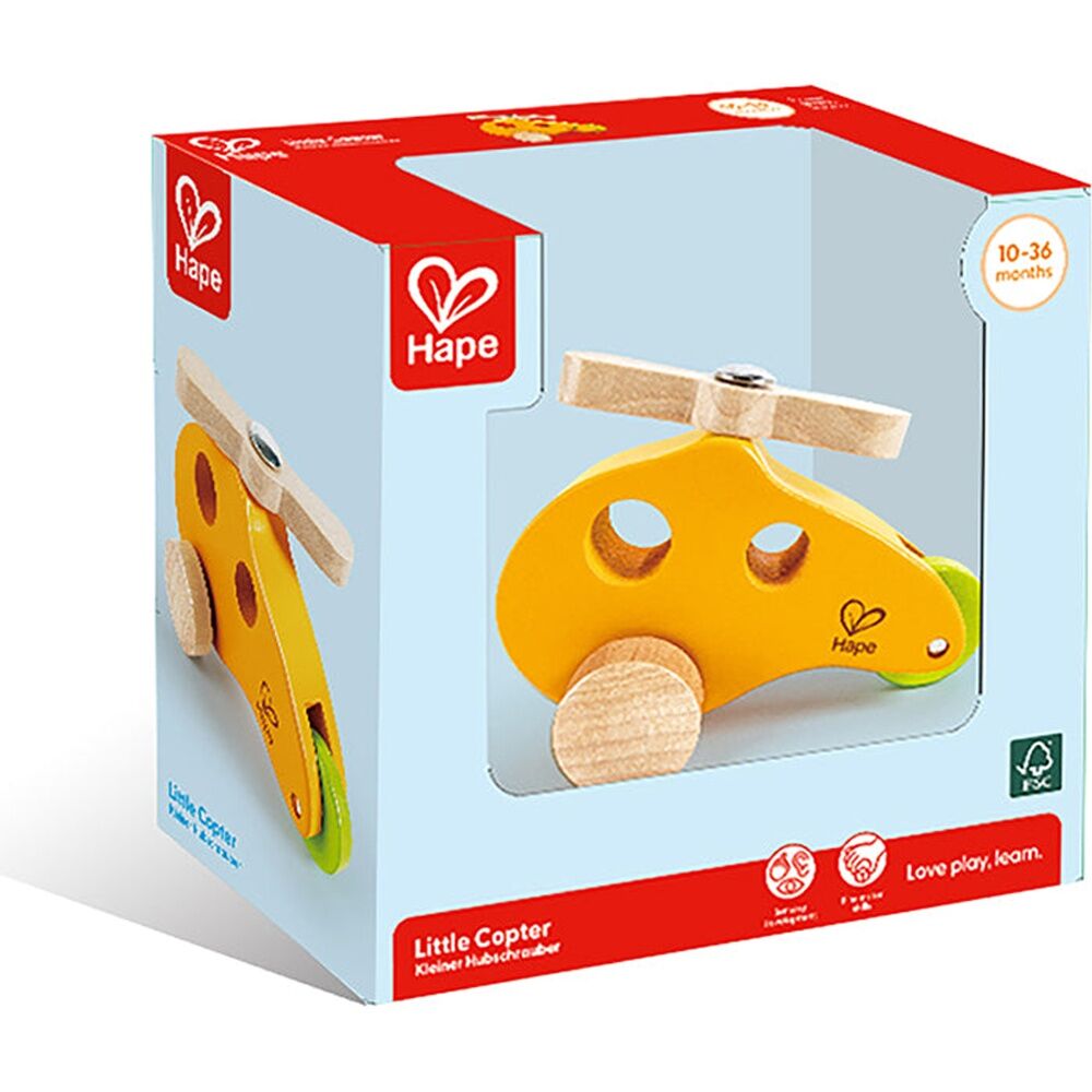 Hape Orange Little Copter Wooden Toy Play Helicopter For Toddlers 10M — image 2