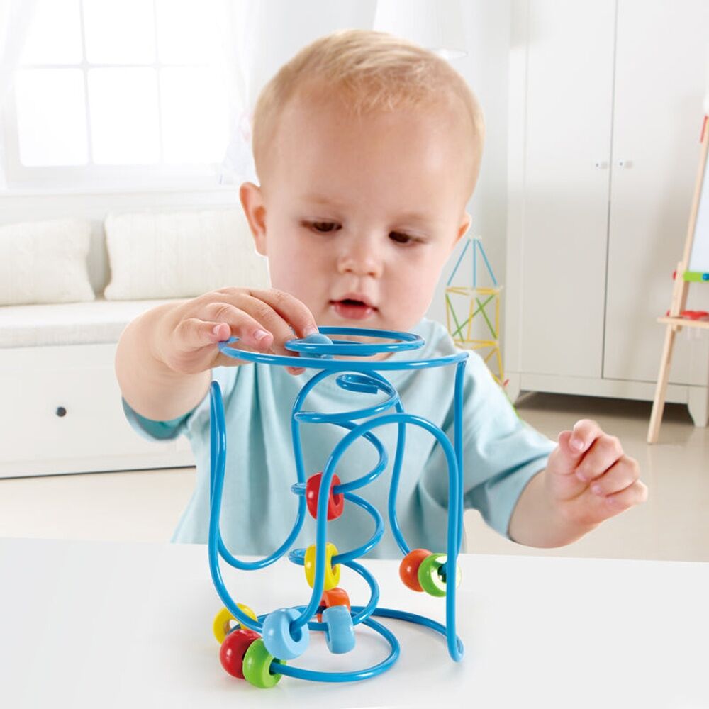 Hape Blue 6-24M Spring-A-Ling Wire Bead Maze Activity Educatinal Toy — image 3