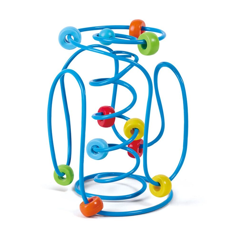Hape Blue 6-24M Spring-A-Ling Wire Bead Maze Activity Educatinal Toy