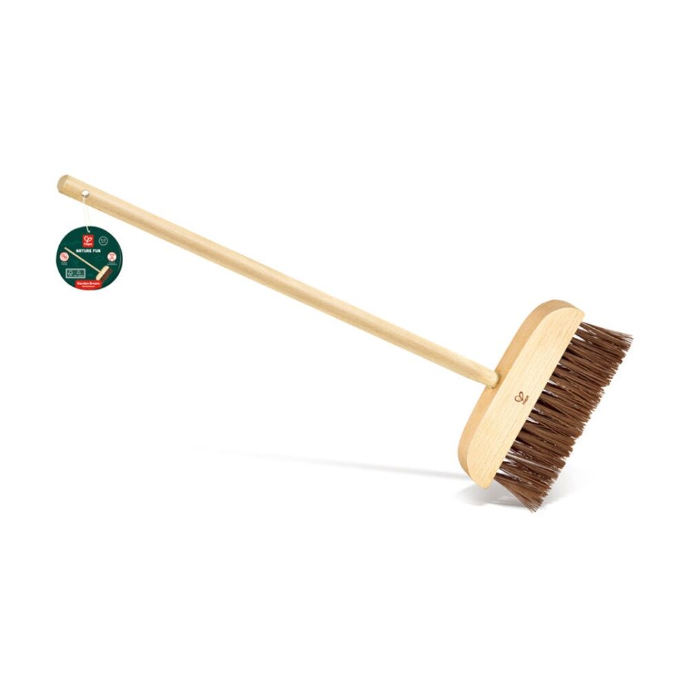 Hape Garden Broom Wooden Gardening Tool Outdoor Play Kids Toy 4y Brown (2 Pack) — image 3