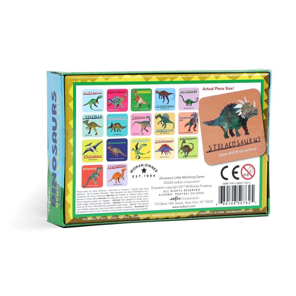 Eeboo Memory Match Mini Dinosaurs Educational Toy Kids Activity Game 3y+ Eeboo — image 2