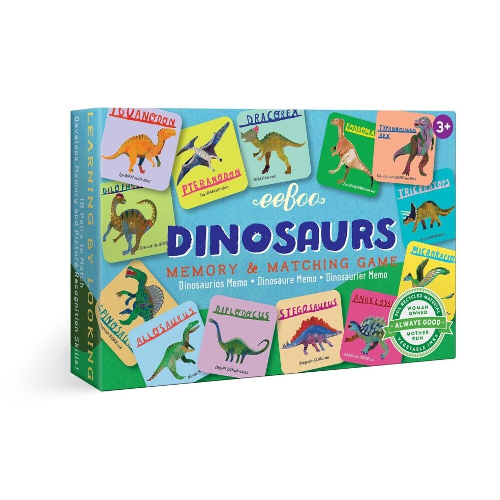 Eeboo Memory Match Mini Dinosaurs Educational Toy Kids Activity Game 3y+ Eeboo