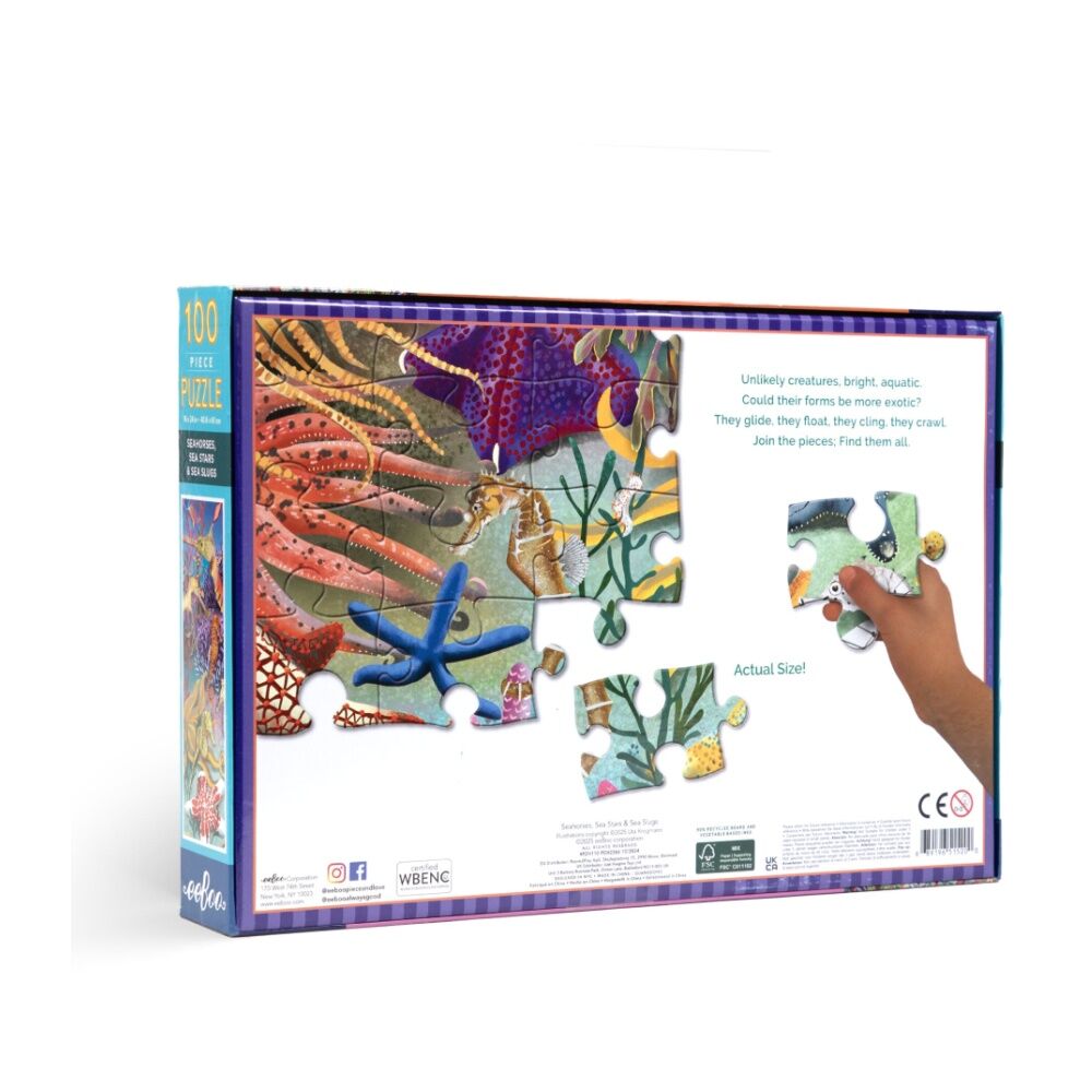 Eeboo Puzzle Seahorses Sea Stars Slugs Educational Activity 45x68cm 5y+ (100 Pieces) — image 2