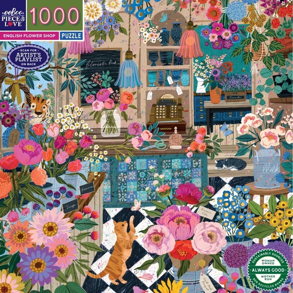 Eeboo English Flower Shop Puzzle Educational Play 12y+ (1000 Pieces) — image 2