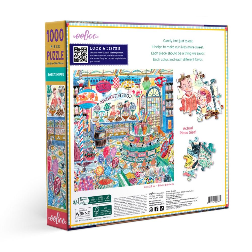 Eeboo Sweet Shoppe Puzzle Candy Store Scene Educational Play 8y+ (1000 Pieces) — image 2