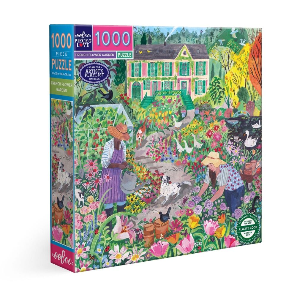 Eeboo Puzzle French Flower Garden Scene Artwork Game 12y+ (1000 Pieces)