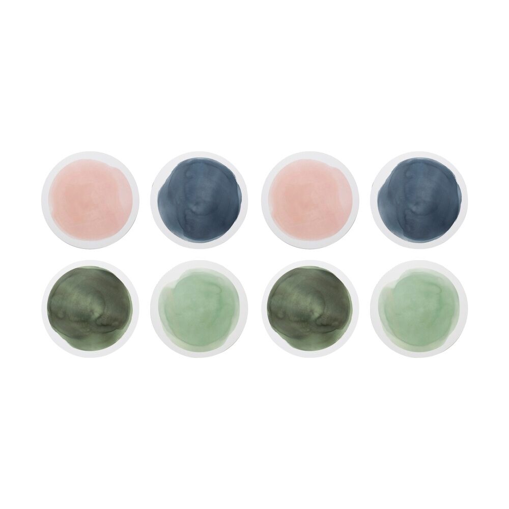 Ecology 4pc Ecology Watercolour Seaside Circle Coasters w/ Cork Backing Earth Tones (2 Pack)