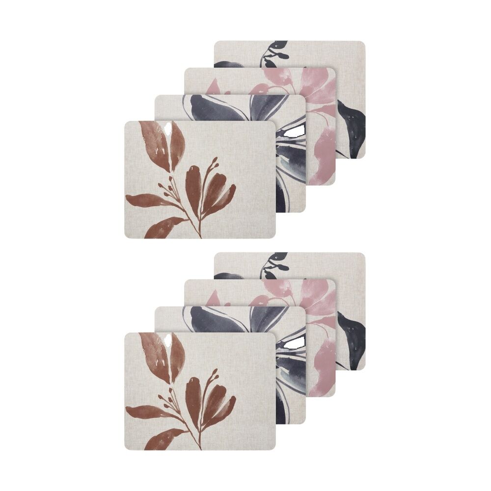 Ecology 4pc Ecology Hand Drawn Floral Cecile Rectangle Dinner Placemats 34x26.5cm (2 Pack)