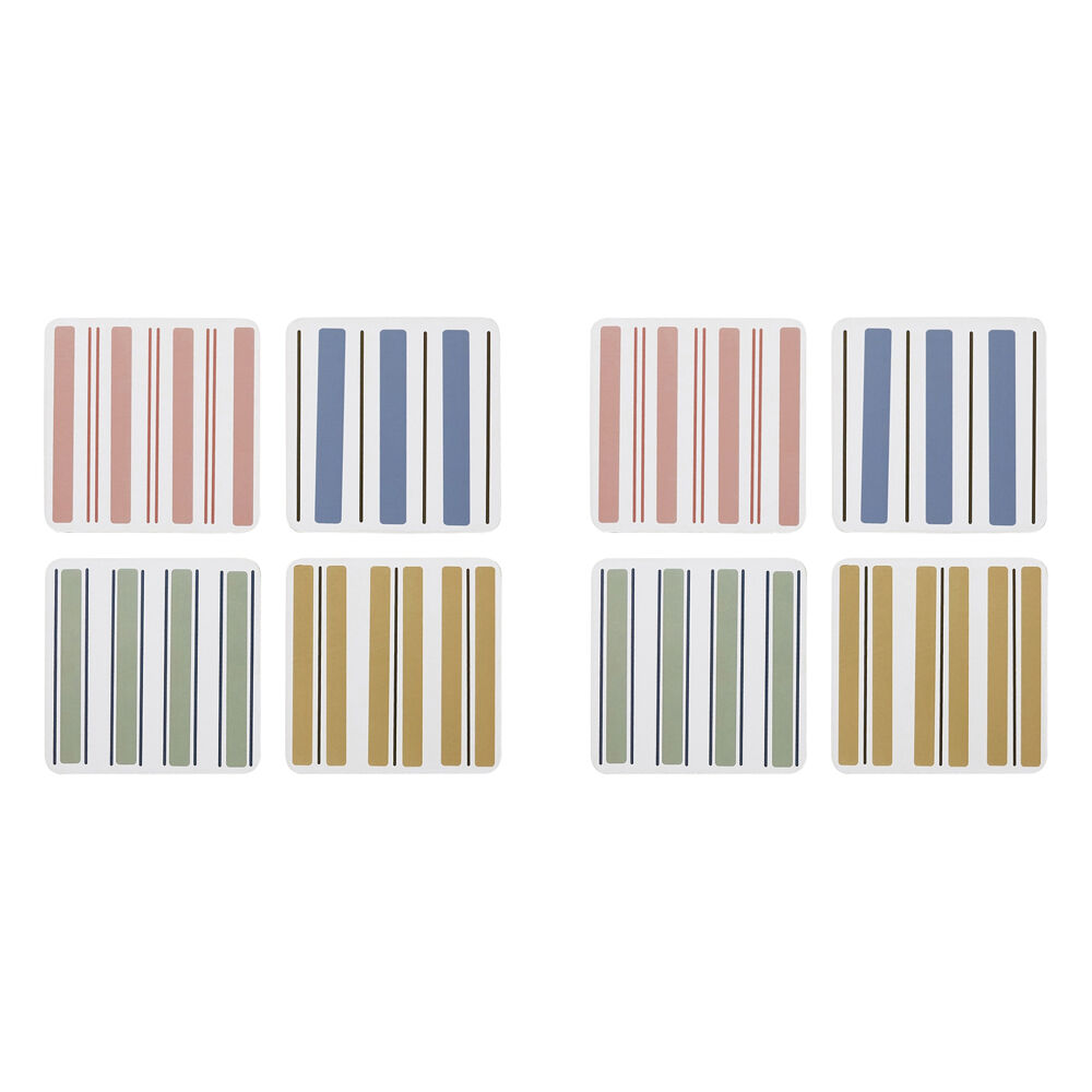 Ecology 4pc Ecology Classic Beach Harbour Striped Rectangle Coasters 10cm (2 Pack)
