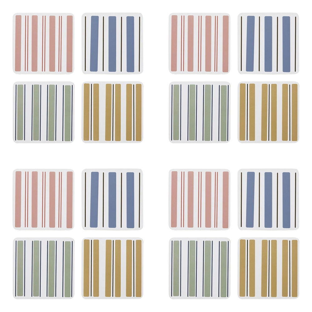 Ecology 4pc Ecology Classic Beach Harbour Striped Rectangle Coasters 10cm (4 Pack)