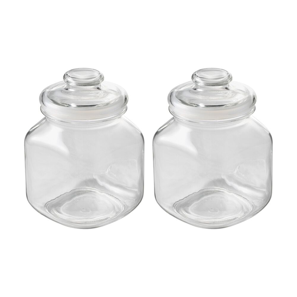 Ecology Riserva Square Kitchen Pantry Jar With Airtight Lid 2L (2 Pack)
