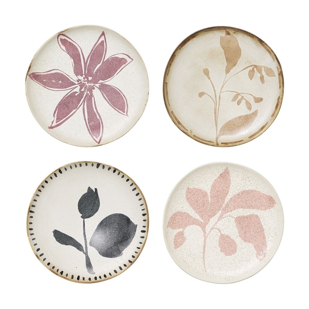 Ecology 4pc Drawn Floral Silhouettes Cecile Cake Side Plates Multicoloured (2 Pack) — image 2