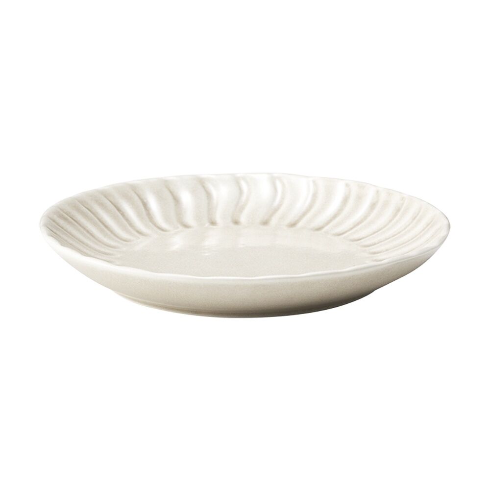 Ecology Ritual Rippled Porcelain Side Plate Frost Off White 20cm (6 Pack) — image 3