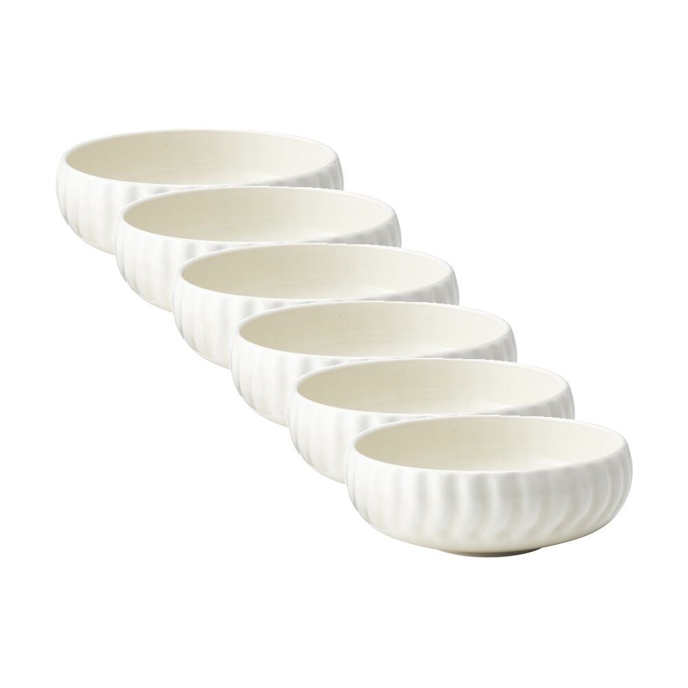 Ecology Ritual Rippled Porcelain Noodle Bowl Frost Off White 15cm (6 Pack)