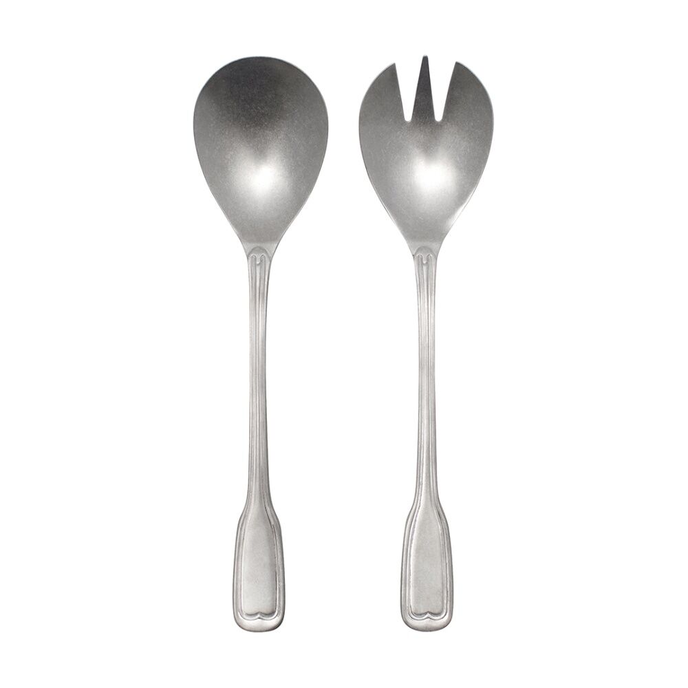 Ecology Anais Vintage Salad Servers Cutler Brushed Matte (2 Pieces) — Silver