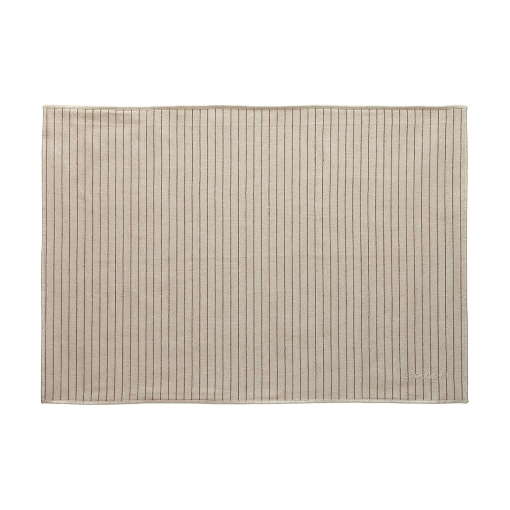 Ecology Beige/Red Striped Dinner Napery Placemats 100% Cotton 53x38cm (4 Pieces) — image 2