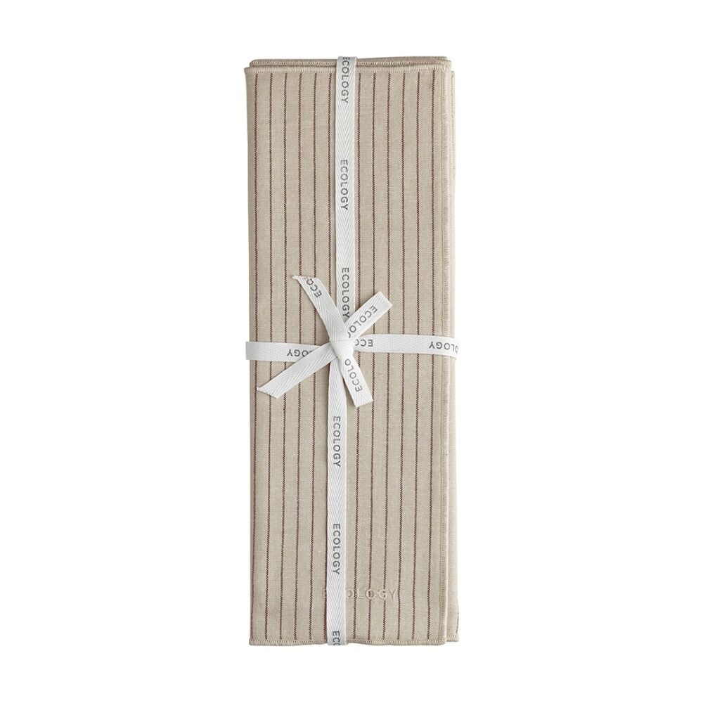 Ecology Beige/Red Striped Dinner Napery Placemats 100% Cotton 53x38cm (4 Pieces) — image 3