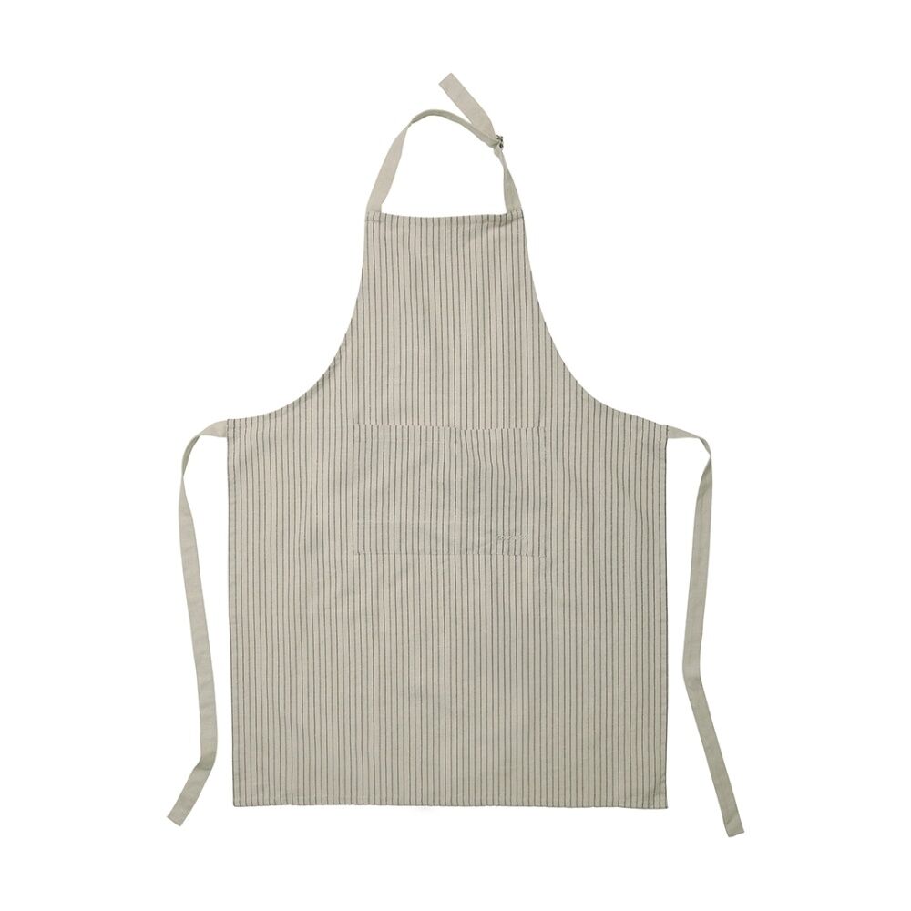 Ecology Tonka 100% Cotton Kitchen Apron Beige & Stone Stripe 70x95cm (2 Pack) — image 2