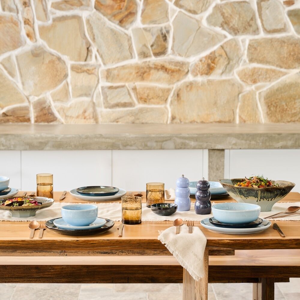 Ecology Element Dinnerware Set Plate Side-Plate & Bowls Sky Light Blue (12 Pieces) — image 4