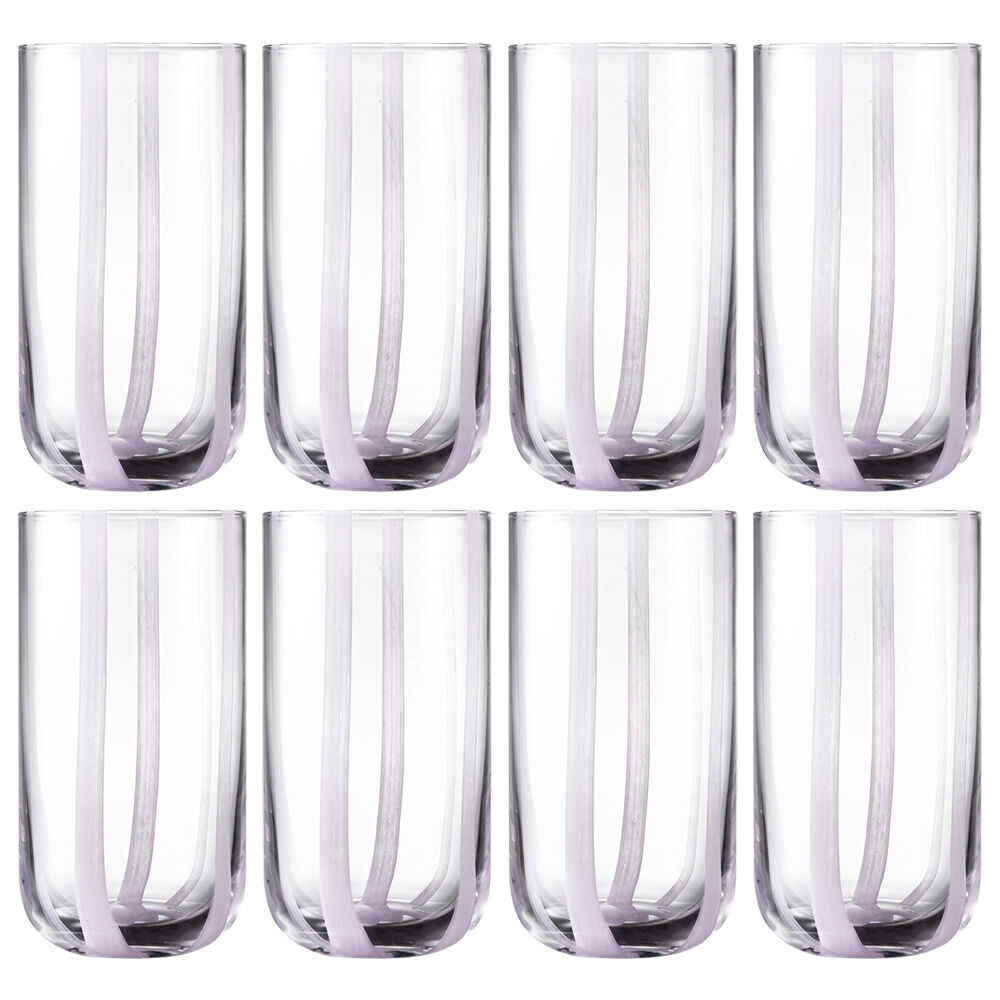 Ecology 4pc Ecology Luella Glass Hi Ball Tumbler Set Drinkware Purple Wisteria 50ml (2 Pack)