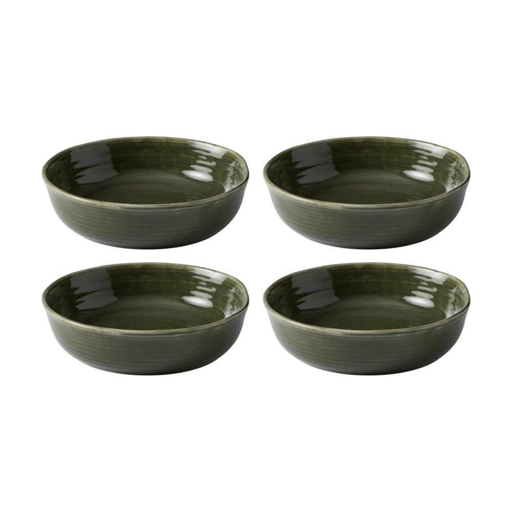 Ecology Ottawa Stoneware Dinner Bowl 22cm Moss Green Rustic Serveware (4 Pack)
