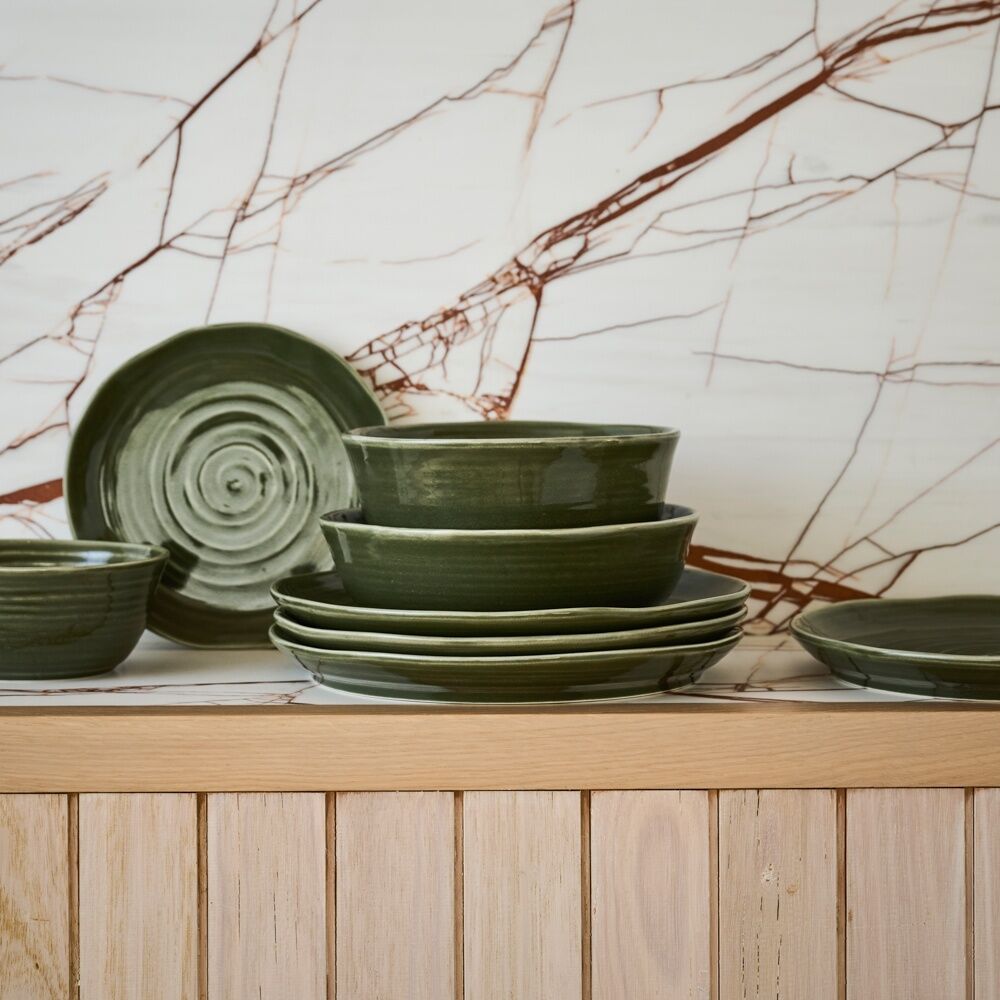 Ecology Ottawa Stoneware Dinner Bowl 22cm Moss Green Rustic Serveware (4 Pack) — image 4