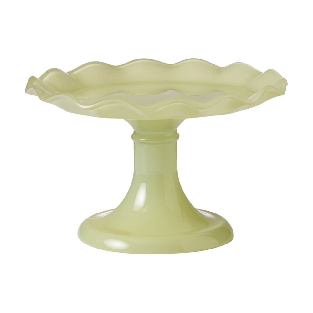 Ecology Ruffle Cake Stand 33 x 12.5cm Celadon Soda Lime Glass Green Celadon 33x12.5cm