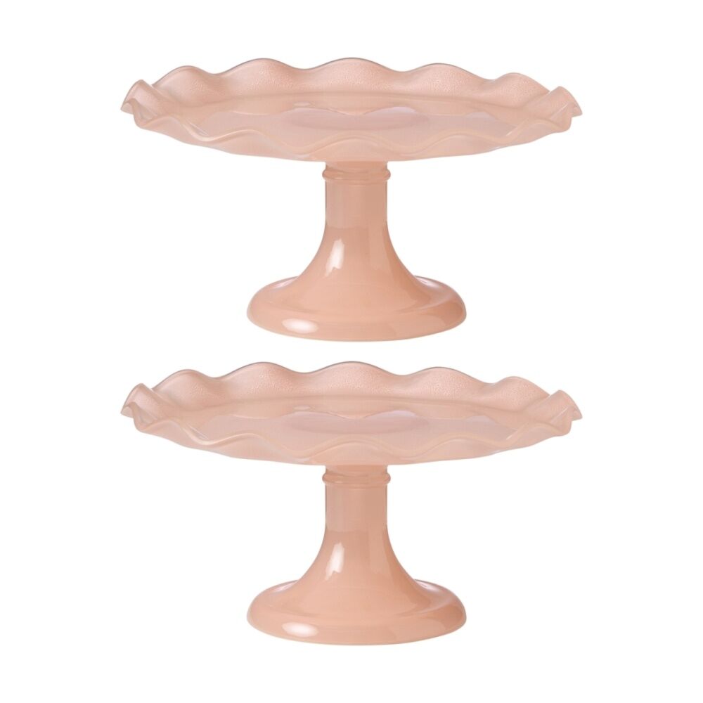 Ecology Ruffle Glass Cake Stand High Gloss Serveware Petal 26x12.5cm (2 Pack)