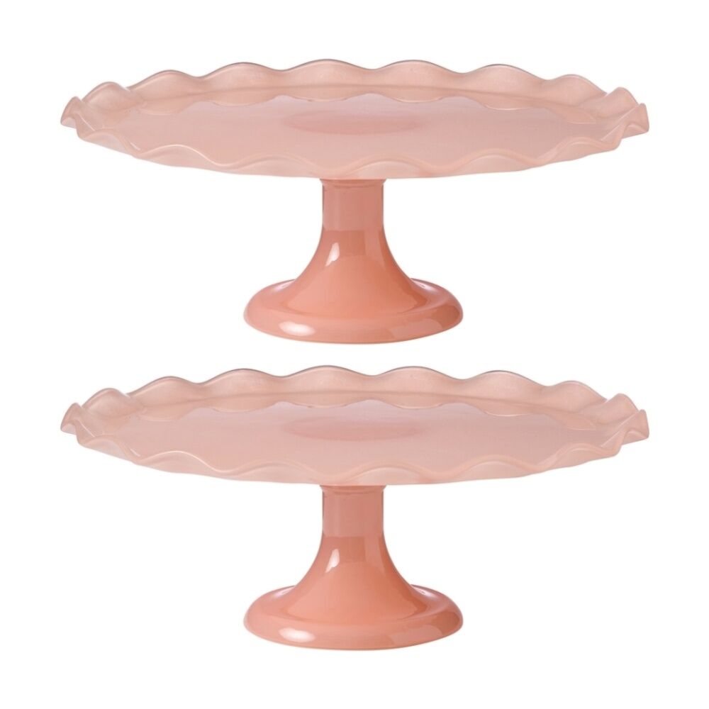 Ecology Ruffle Glass Cake Stand High Gloss Serveware Petal 20x12.5cm (2 Pack)