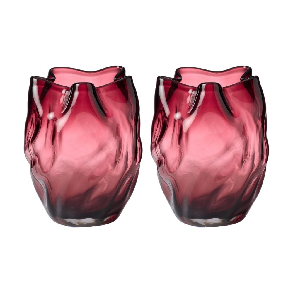 Ecology Tulip Vase Soda Lime Glass Home Decor Elderberry 24cm (2 Pack)