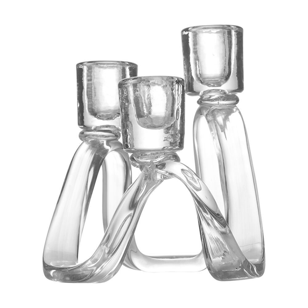 Ecology 18cm Lume 3 Tiered Tapered Glass Candle Holder Clear