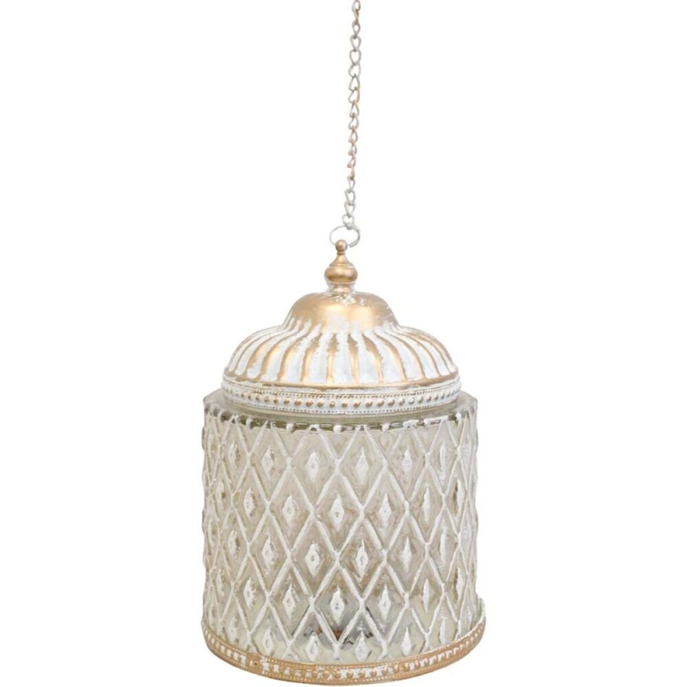 LVD 12x12x18cm Vintage-Inspired LED Lantern Vittoria White/Gold — image 2