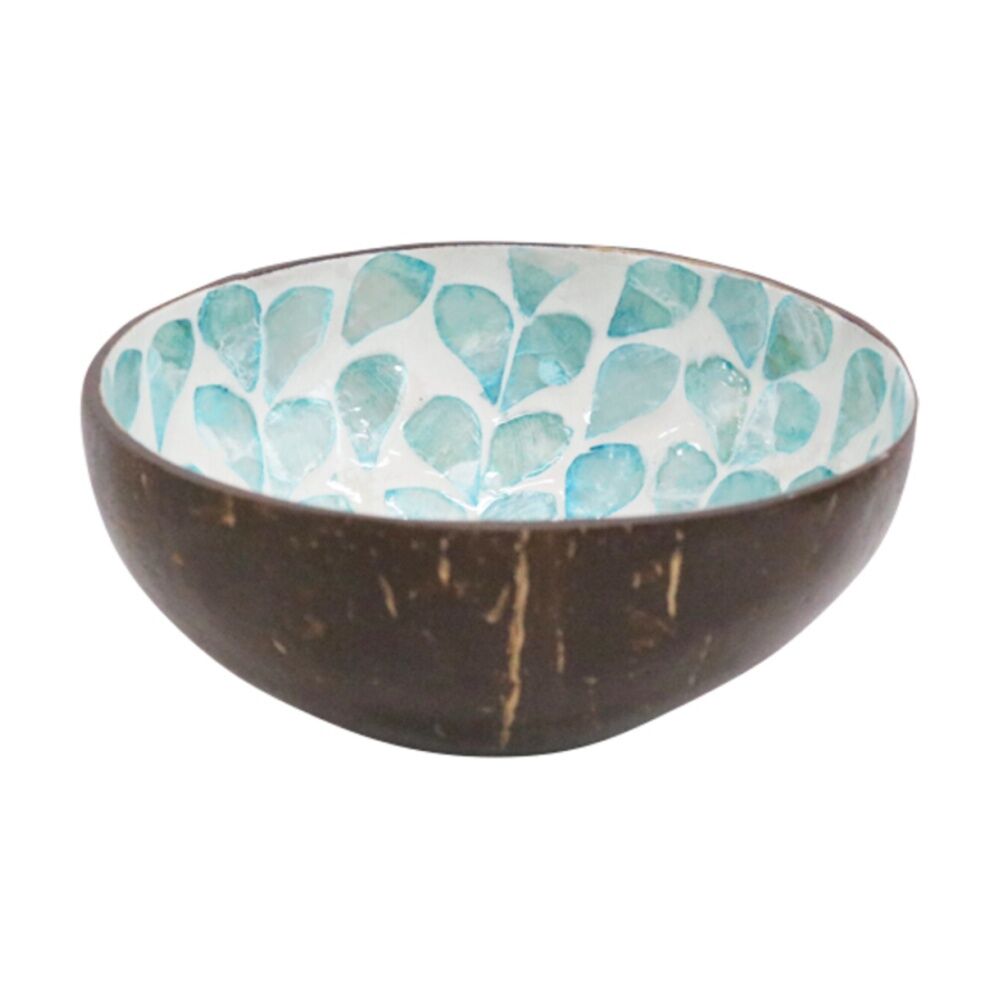 LVD 13x13x6cm Whale Tail Aqua Round Coconut Capiz Trinket/Jewellery Bowl — image 2