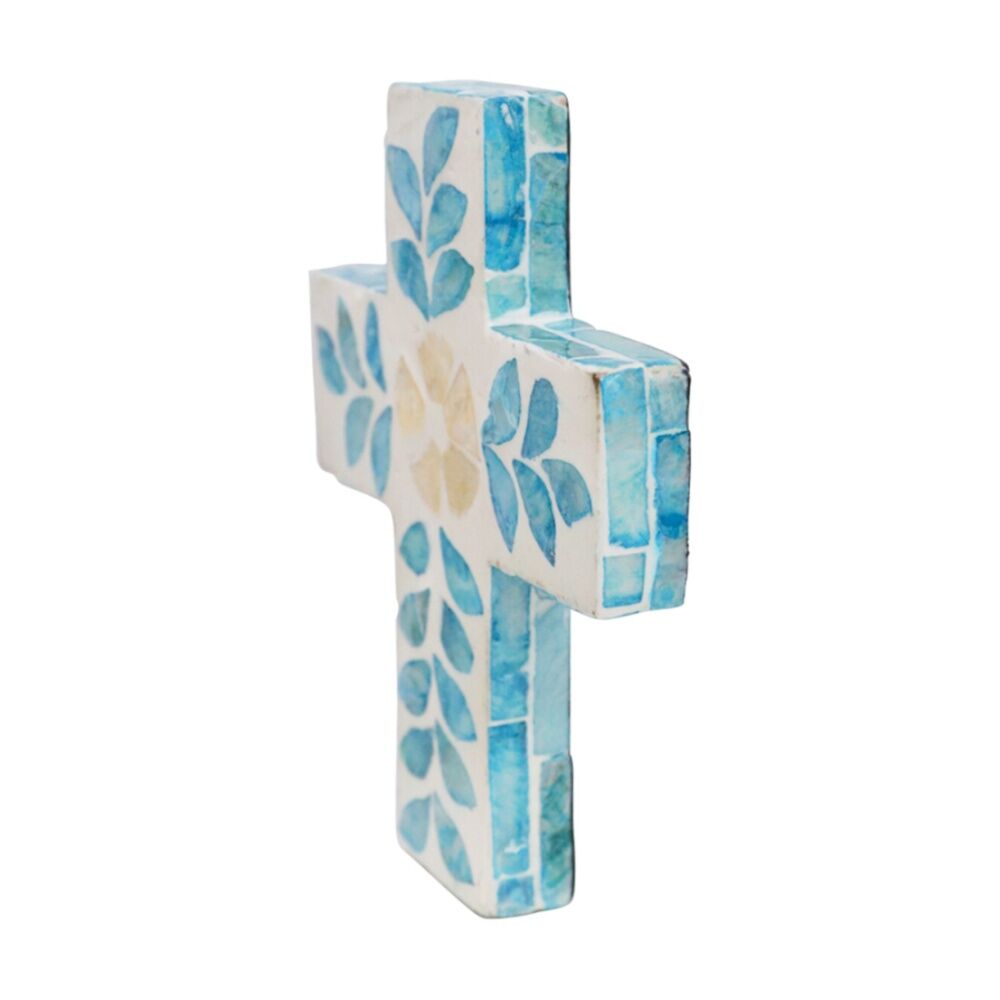 LVD Small Decorative Capiz Shell Leaf Cross Home & Living Decor 15x12x2cm (2 Pack) — image 3