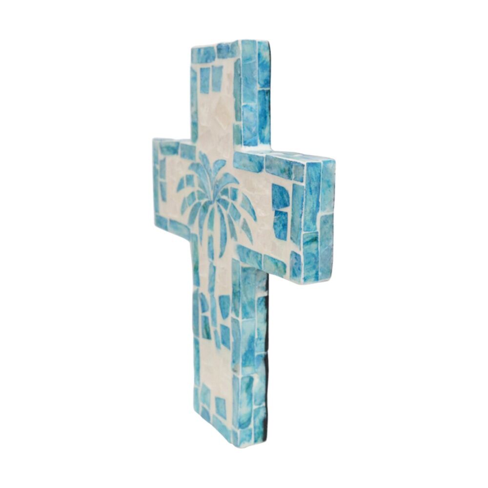 LVD 21x16x2cm Medium Decorative Aqua Palm Tree Cross Home & Living Decor — image 3