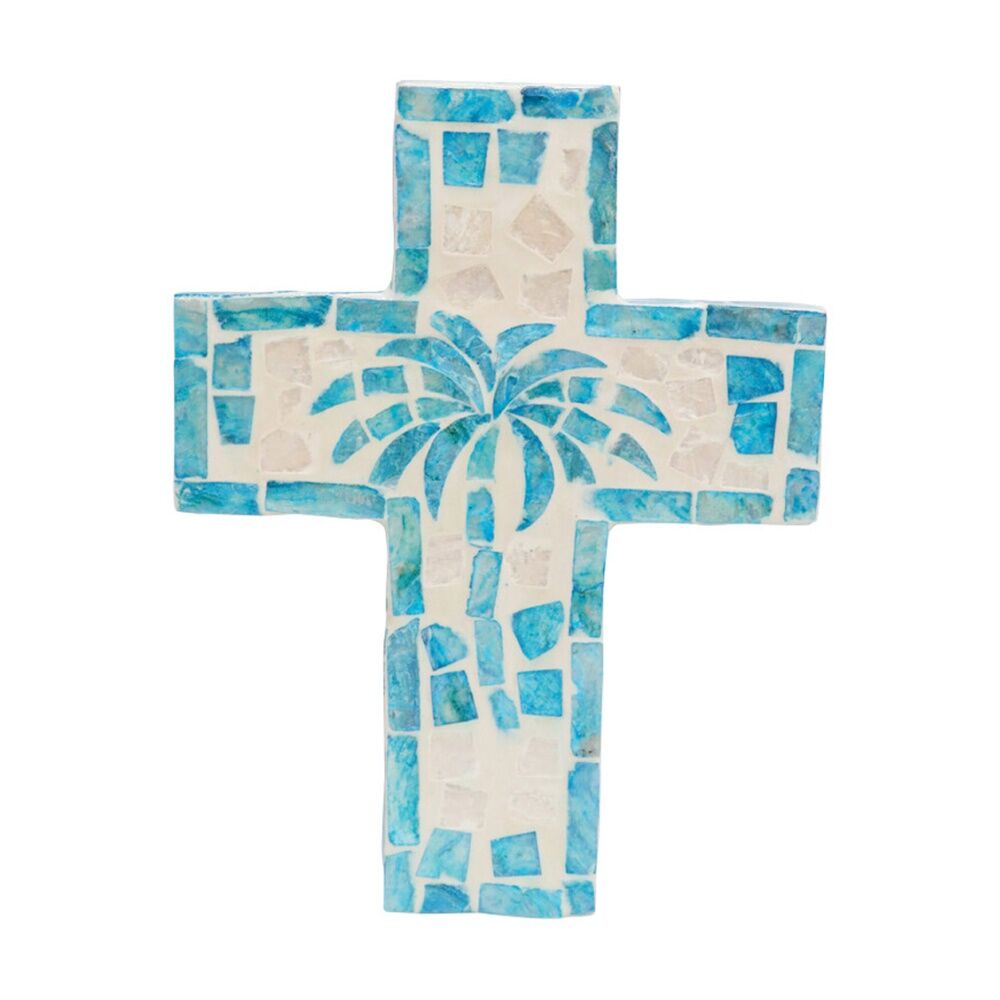LVD Medium Decorative Aqua Palm Tree Cross Home & Living Decor 21x16x2cm (2 Pack) — image 2