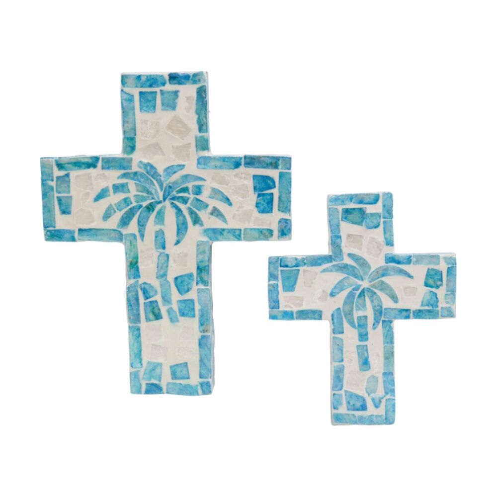LVD 21x16x2cm Medium Decorative Aqua Palm Tree Cross Home & Living Decor — image 4