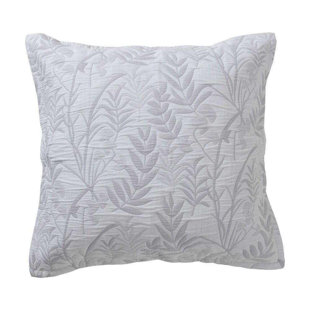 Bianca 65x65cm Ember Botanic Grey Polyester/Cotton European Pillowcase