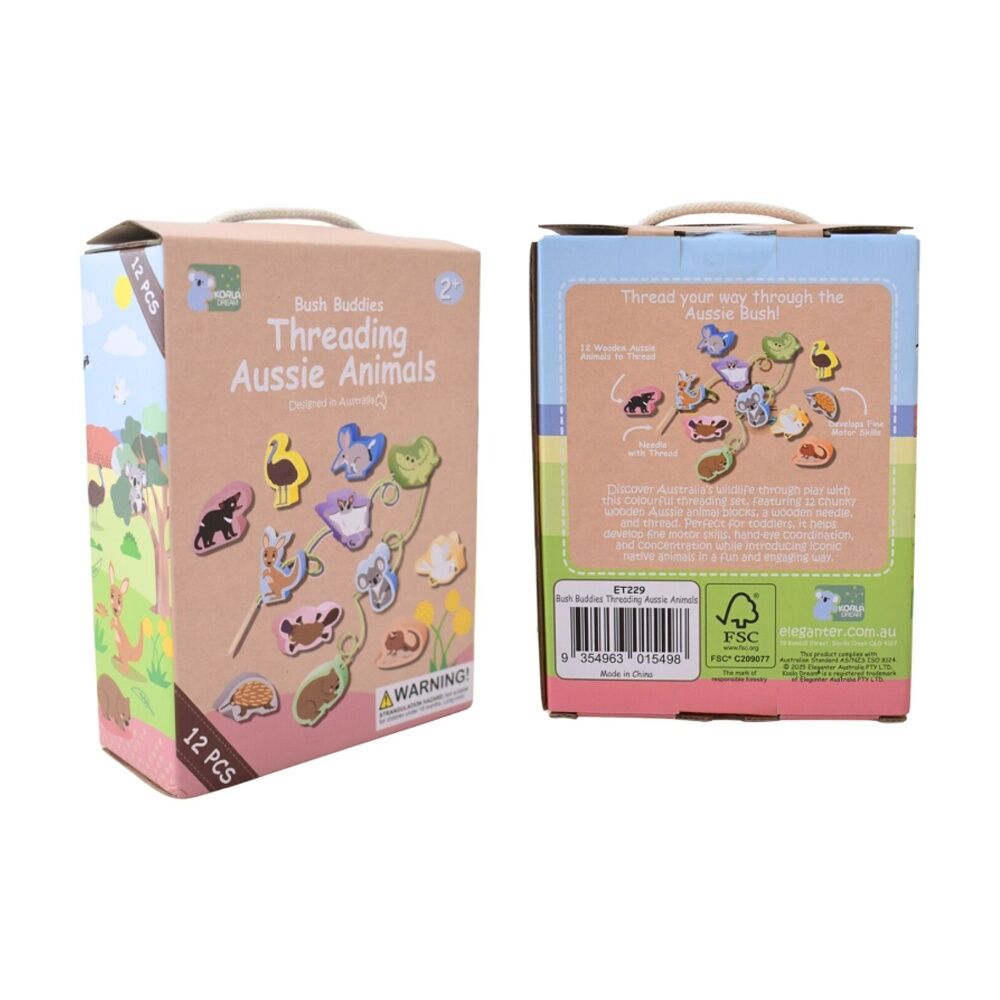 Koala Dream Bush Buddies Threading Aussie Animals Set Timber 2y+ (2 Pack) — image 6