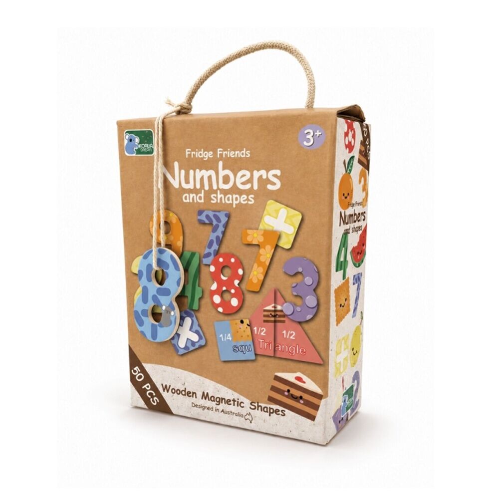 Koala Dream 50pc Koala Dream Kids 3y+ Fridge Friends Wooden Numbers & Shapes Magnets (2 Pack) — image 2