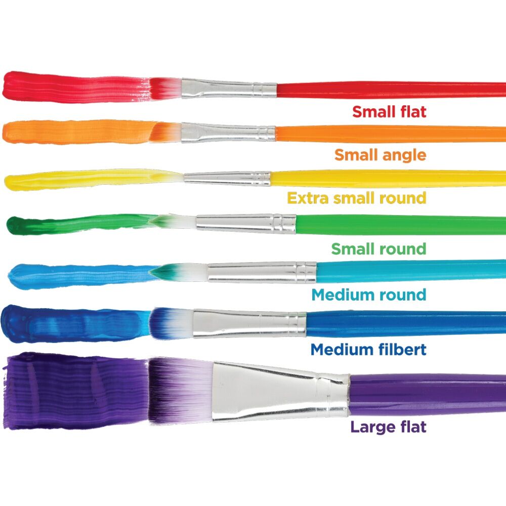 Educational Colours Rainbow Paint Brush Set Art/Craft Supplies (7 Pieces) — image 2