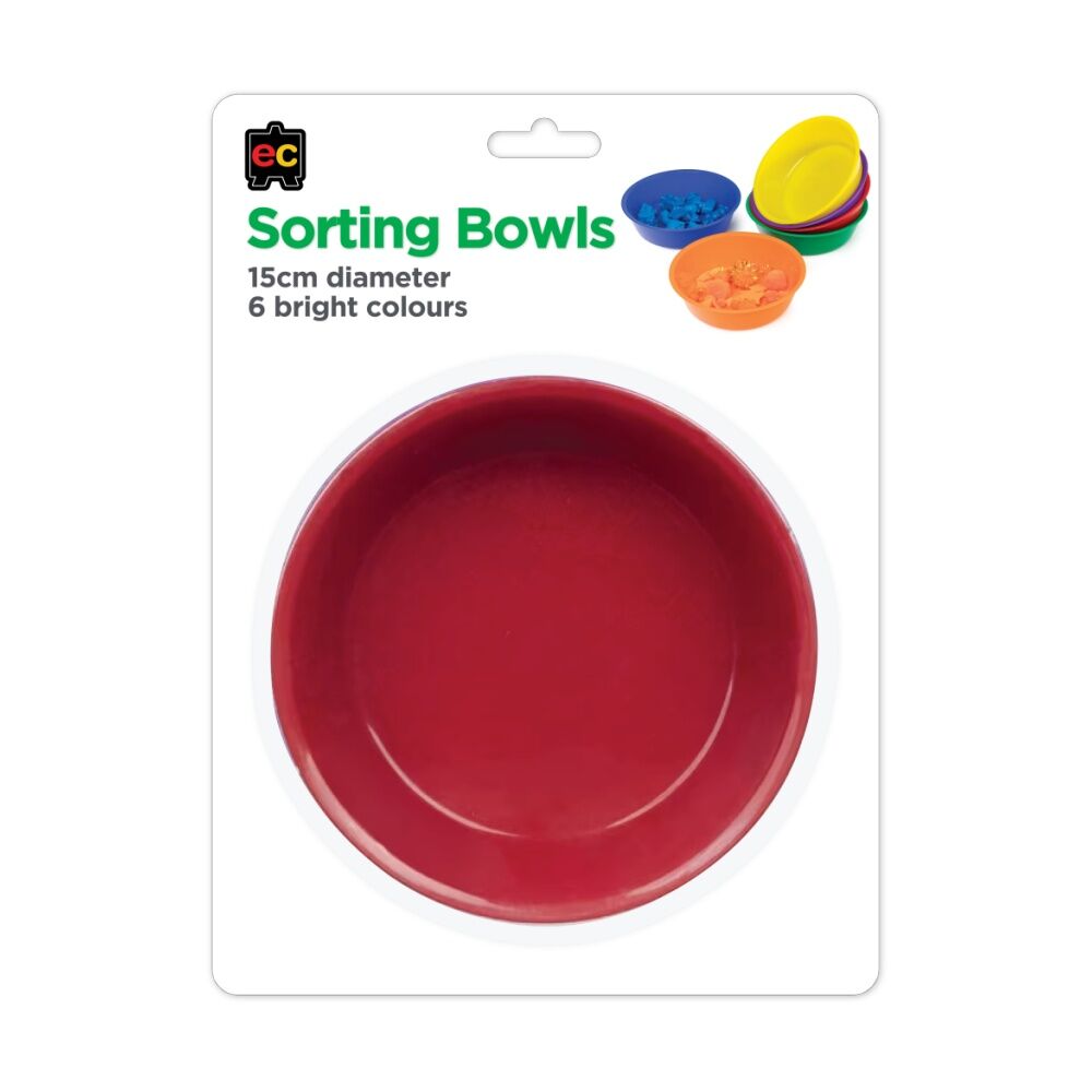 Educational Colours 6pc Educational Colours Plastic Painting and Sorting Bowls 15cm 2y+ Assorted (2 Pack) — image 2